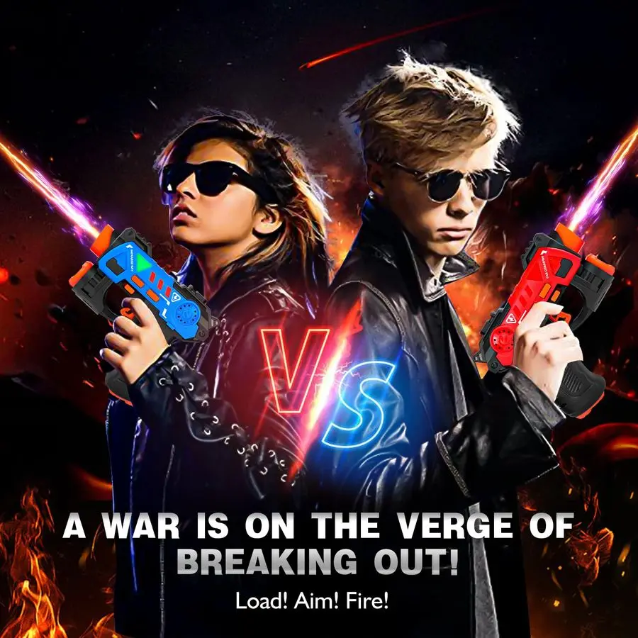 Tag Guns Set of 4, Laser Tag for Boys Age 812 with 4 Infrared Vests amp 4 Laser Guns, Multi Players Sports amp Outdoor Play Toys