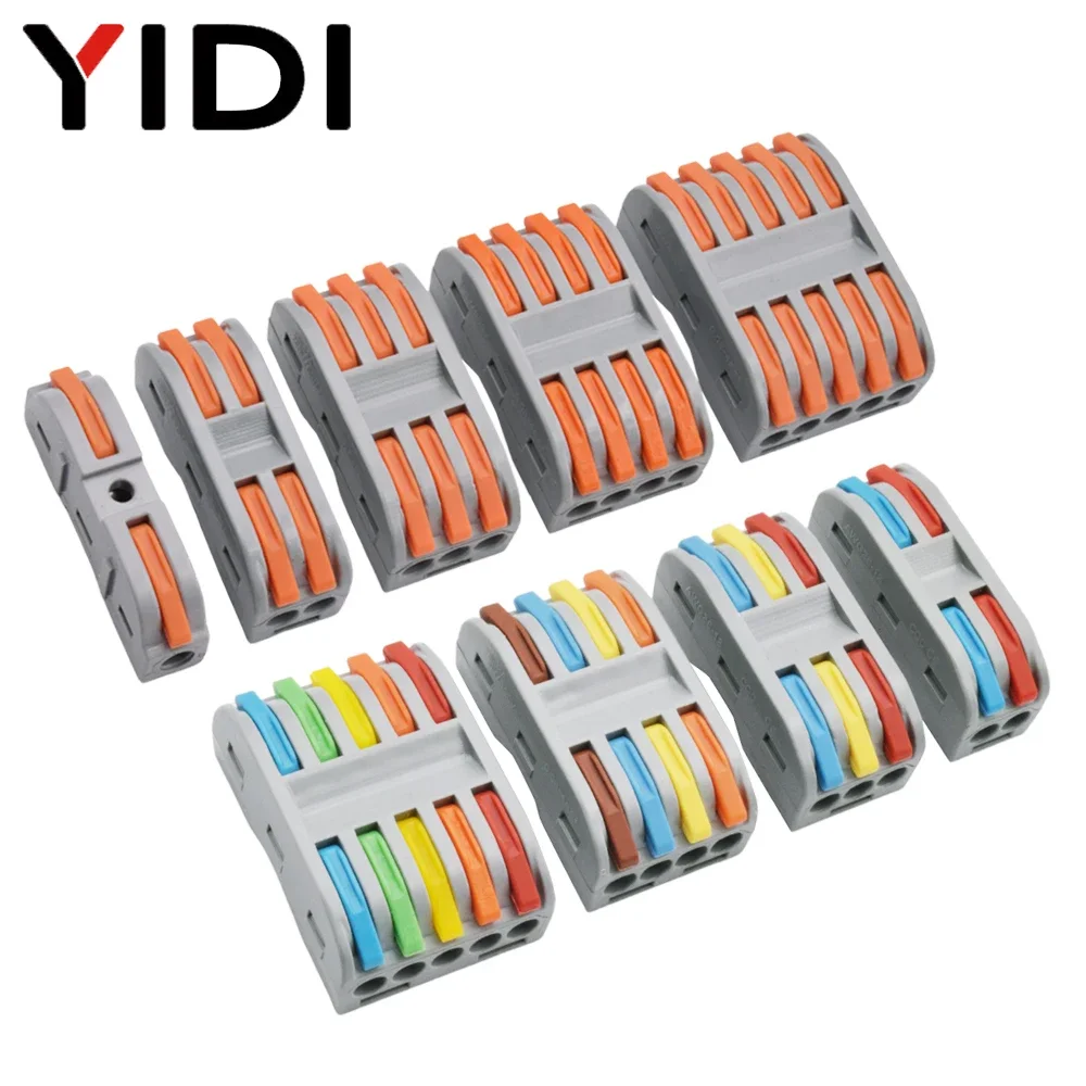 5/10pcs Splitter Cable Push-in Connection Terminal Block 1 In Multiple Out Combined Compact Quick Splice Wiring Connector Clamp