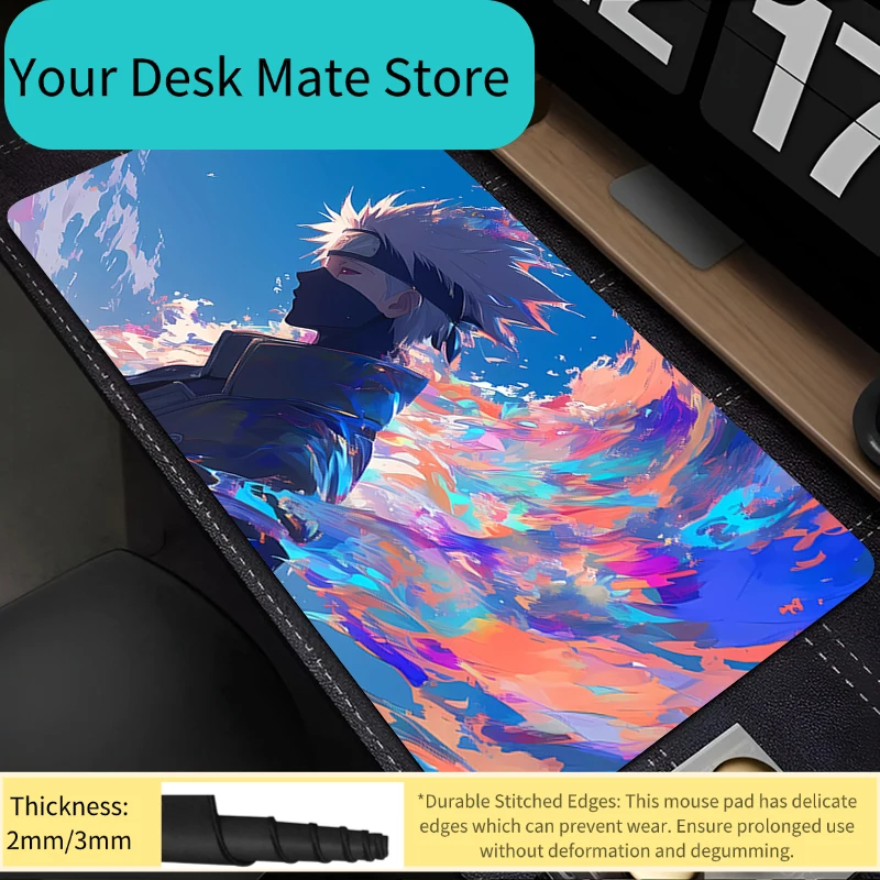 Mouse Pad Naruto Kakashi Hatake Large Game Keyboard Pad Rubber Desk Mouse Mat Carpet Rubber Tapis Souris Gaming Mousepad