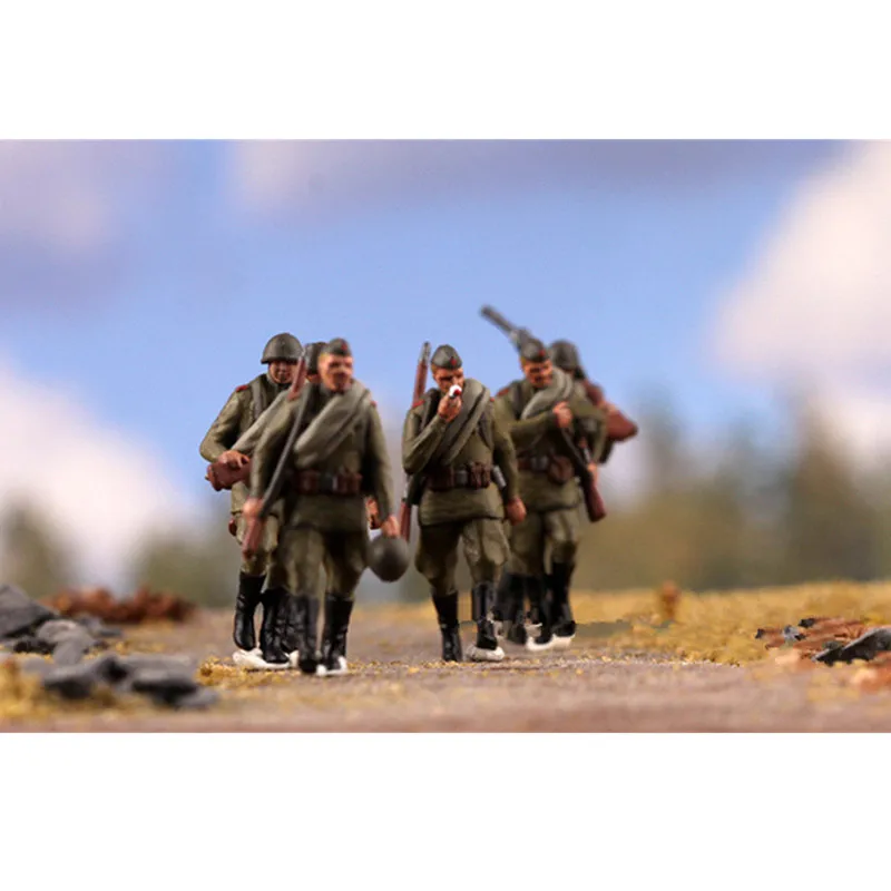 Figurines d'Action de l'Armée Rouge Soviétique, Marche 6 Soldats, Jouets, Accessoire de Scène, Collection de Poupées, Échelle 1:72, 6 Pièces