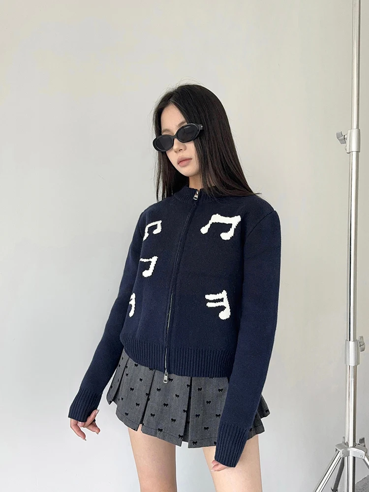 

Medoitn Original Note Color Blo Knitwear Retro Open Cardigan Sweater round Ne Regular Length Polyester Nylon Cotton Wool ...