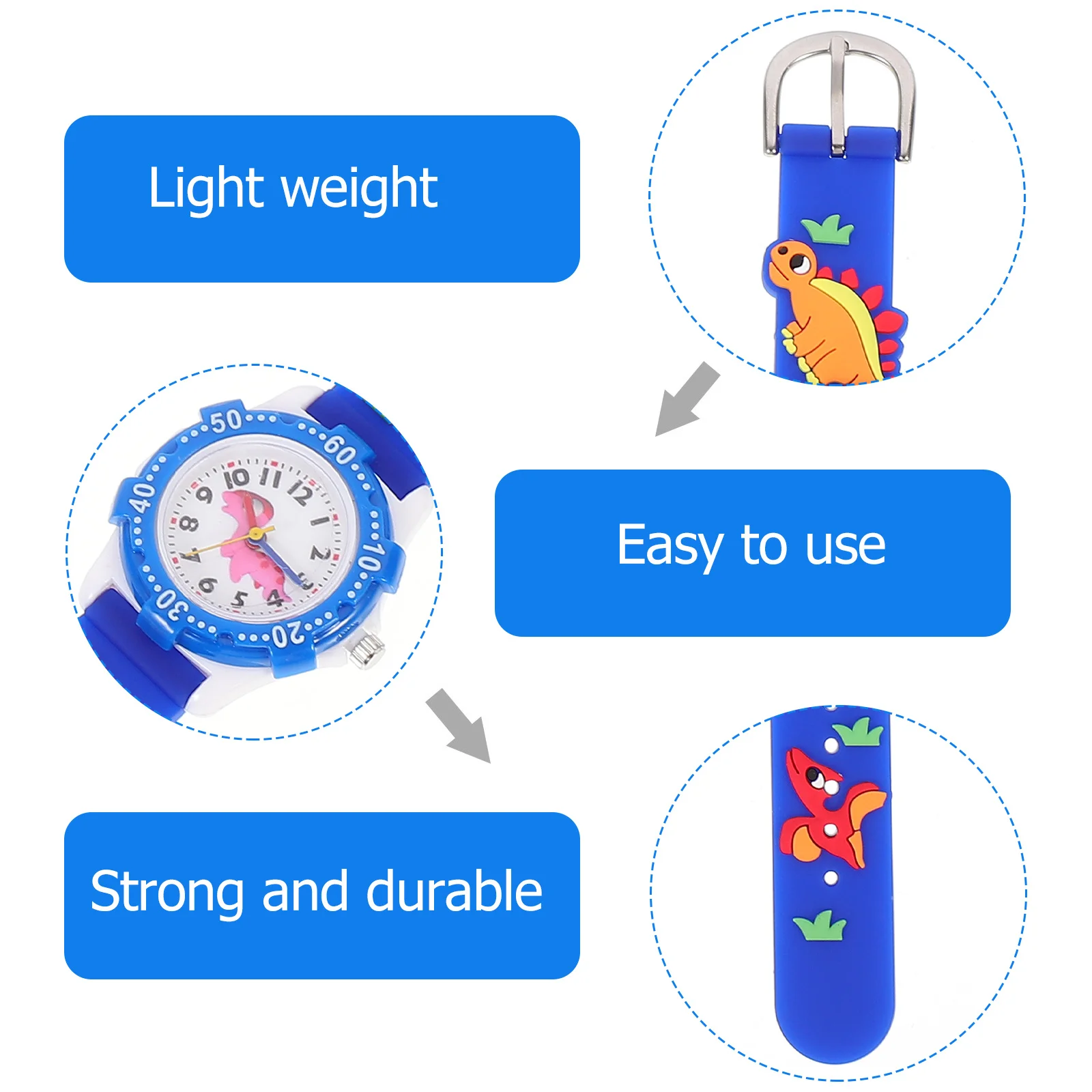 

Silicone Cartoon Adjustable Strap Clear Dial Cartoon Watch Wristwatch Wristwatch For Birthday Gift