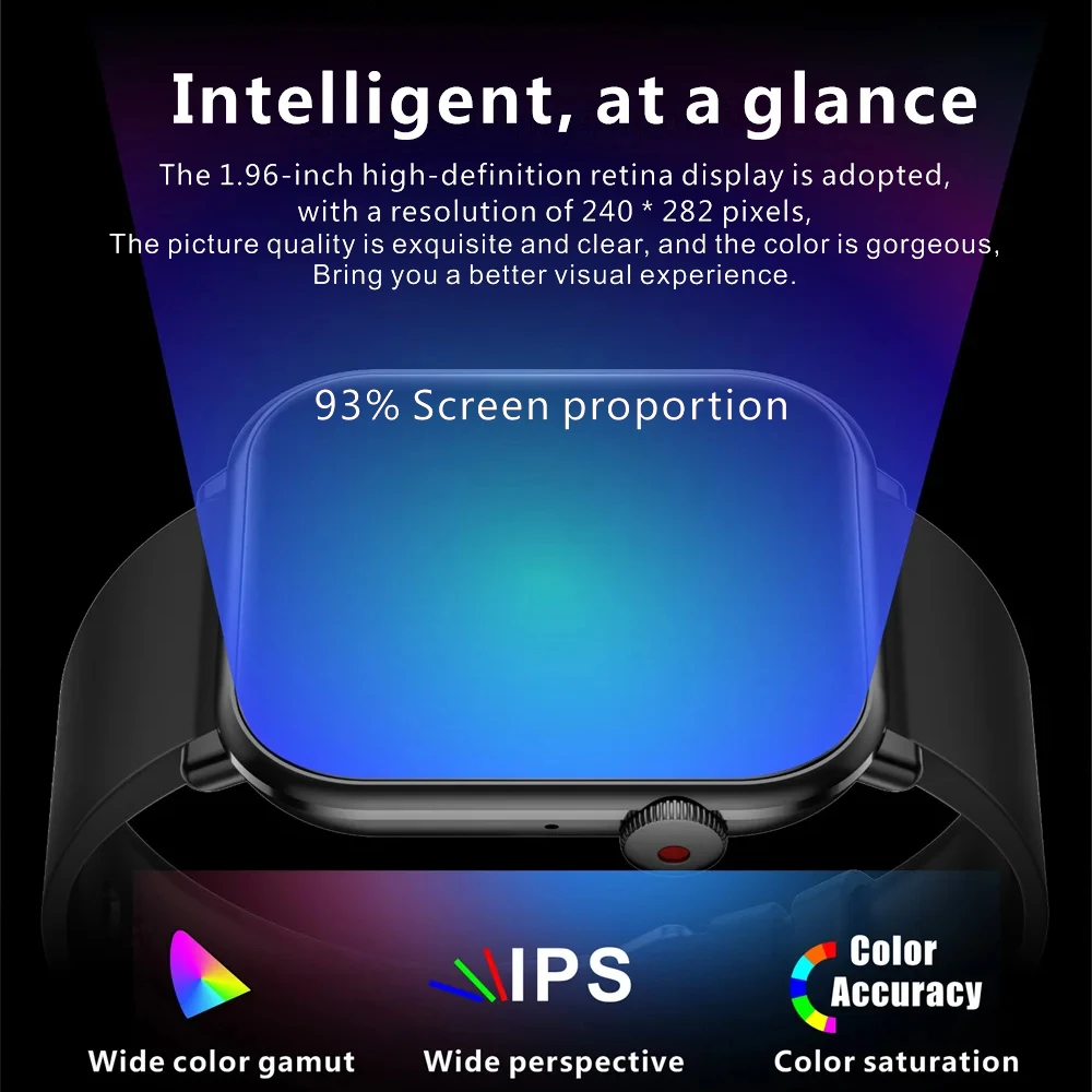 Kaimorui นาฬิกาอัจฉริยะ1.96นิ้ว, สมาร์ทวอท์ชโทรผ่านบลูทูธสำหรับผู้ชายและผู้หญิงสำหรับเล่นกีฬากลางแจ้งเครื่องวัดชีพจรเพื่อสุขภาพสำหรับ iOS Andriod