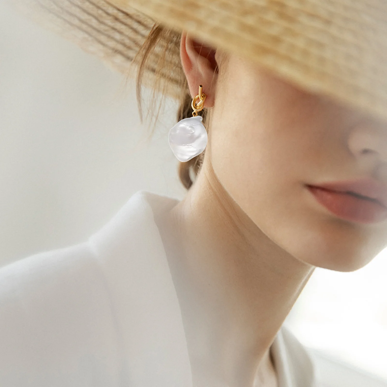 

3Pcs Pearl Earrings Necklace Beads DIY Jewelry Making Supplies Irregular Shaped Shell Design Loose Beads Charm Bracelet Anklet