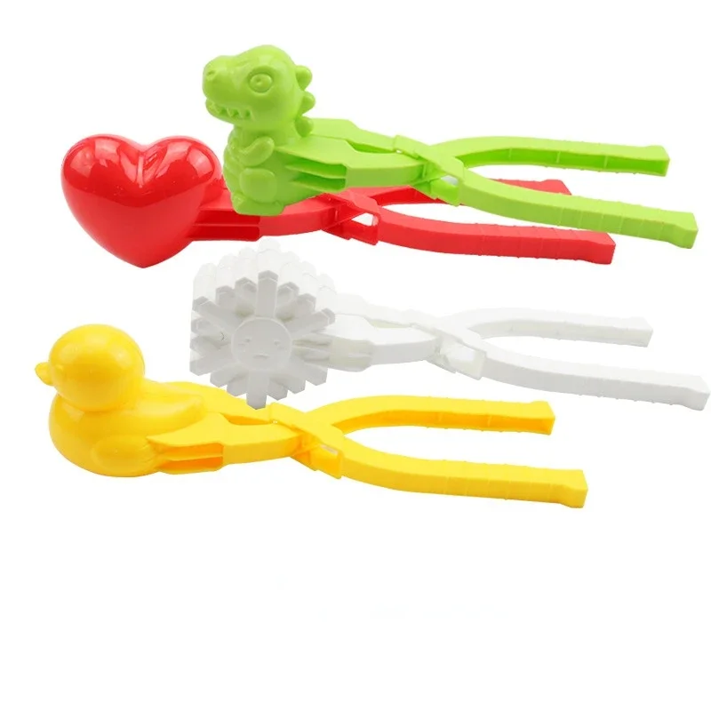 4pcs Cute Bear Duck Snowball Clip Snow Clay Ball Maker Creative Snowballs Mold Snow Shovel for Kids Outdoor Sports Snow Toys