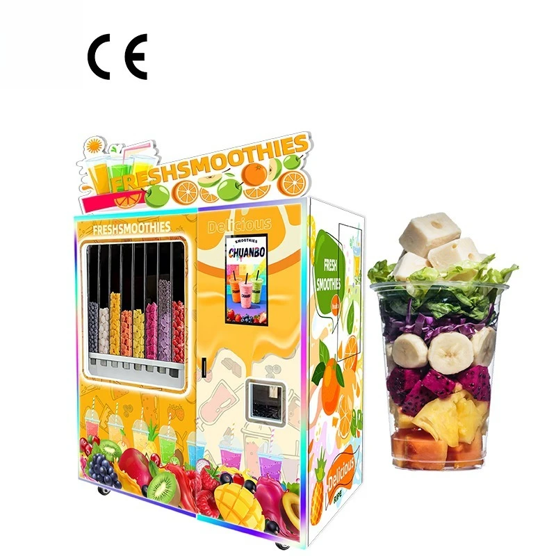 Commercial Protein Smoothie Vending Machine High Yield 8 Fresh Channels Customized