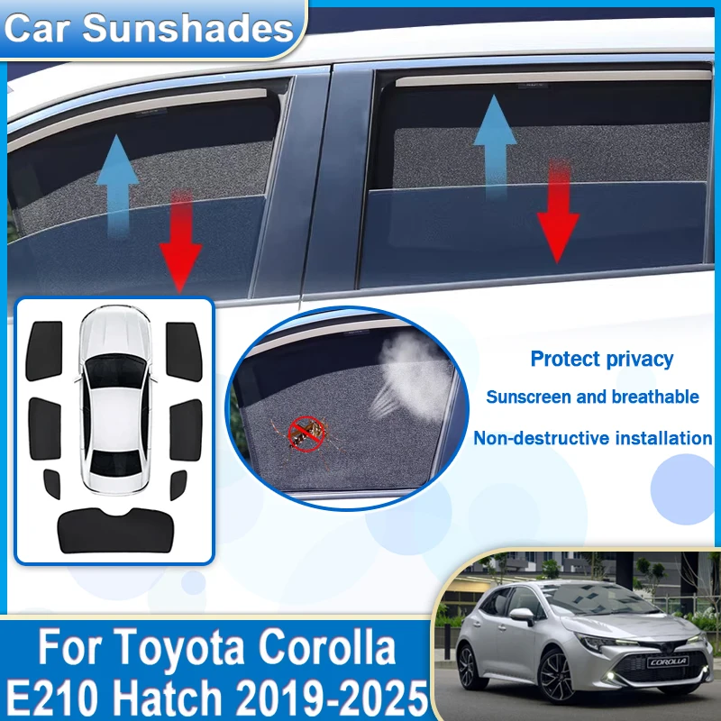 

Автомобильные сетчатые солнцезащитные шторки для Toyota Corolla E210, тюнинг-аксессуары, Auris Hatchback 2019-2025, солнцезащитные козырьки, шторки от солнца