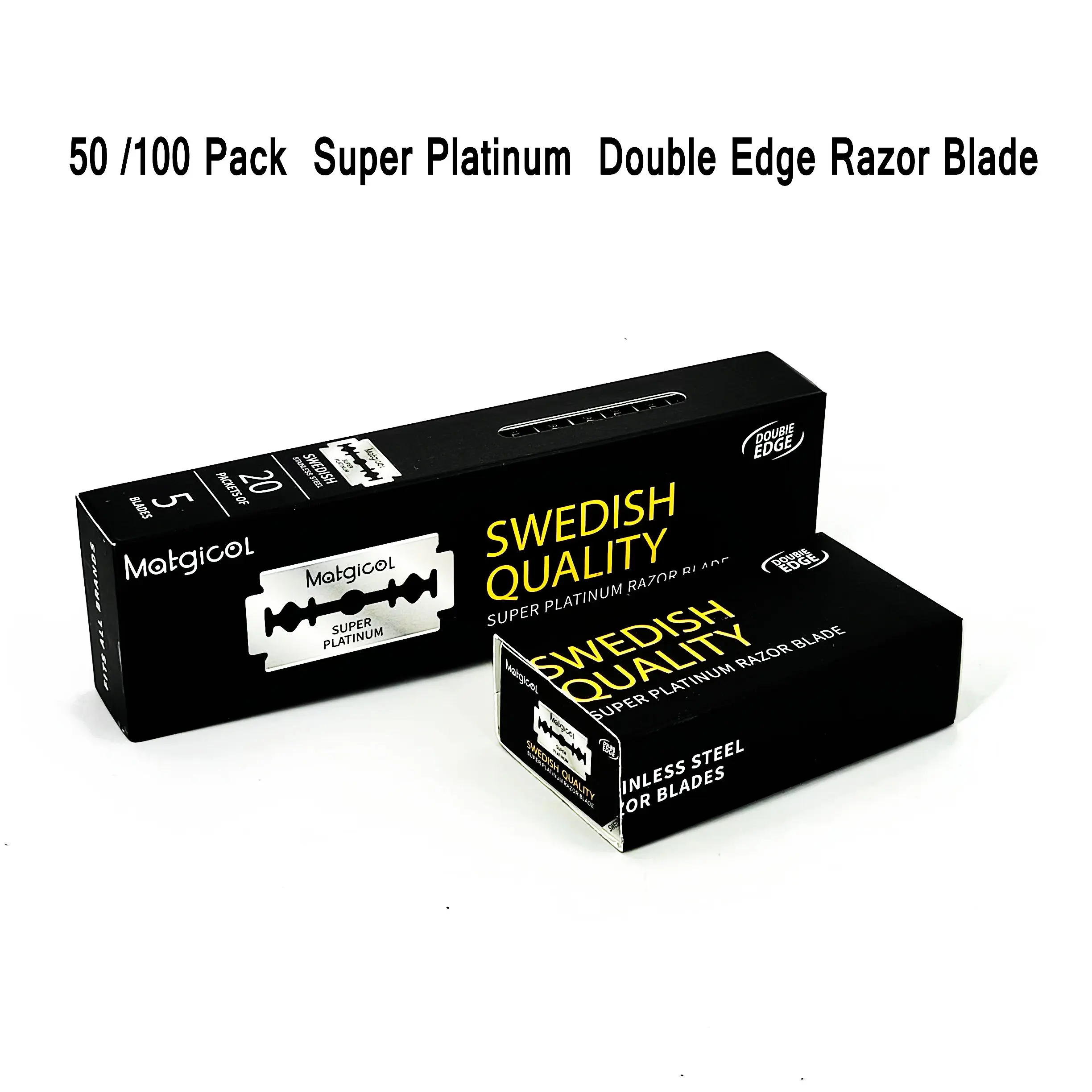 

50 /100 Pack Super Platinum Double Edge, Mens Razor Blades Razor Blade, Ultra-sharp Stainless Steel for Shaving