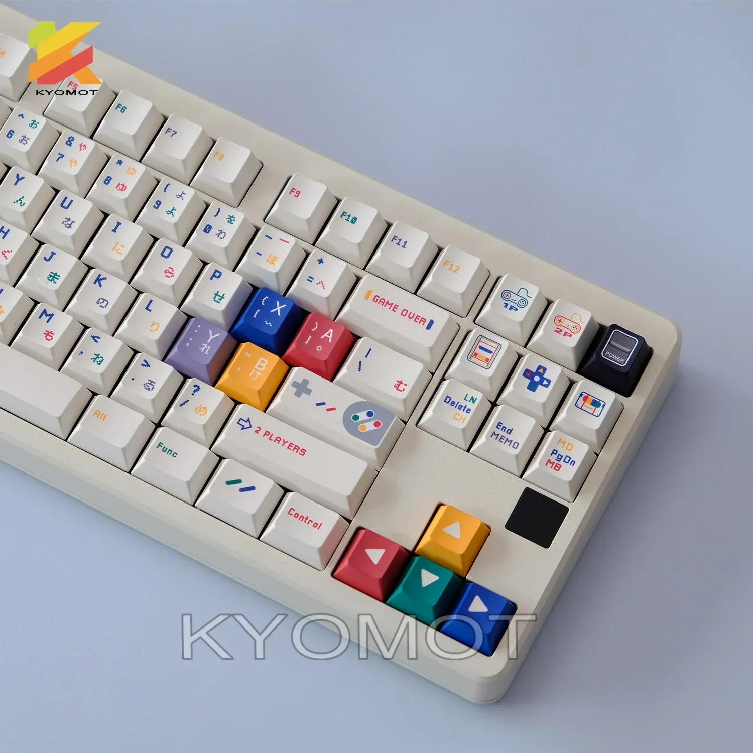 KYOMOT 178 Keys Retro SFC Game White Keycaps Cherry Profile PBT Dye Custom Keycap for MX Switch DIY ISO Mechanical Keyboard Caps