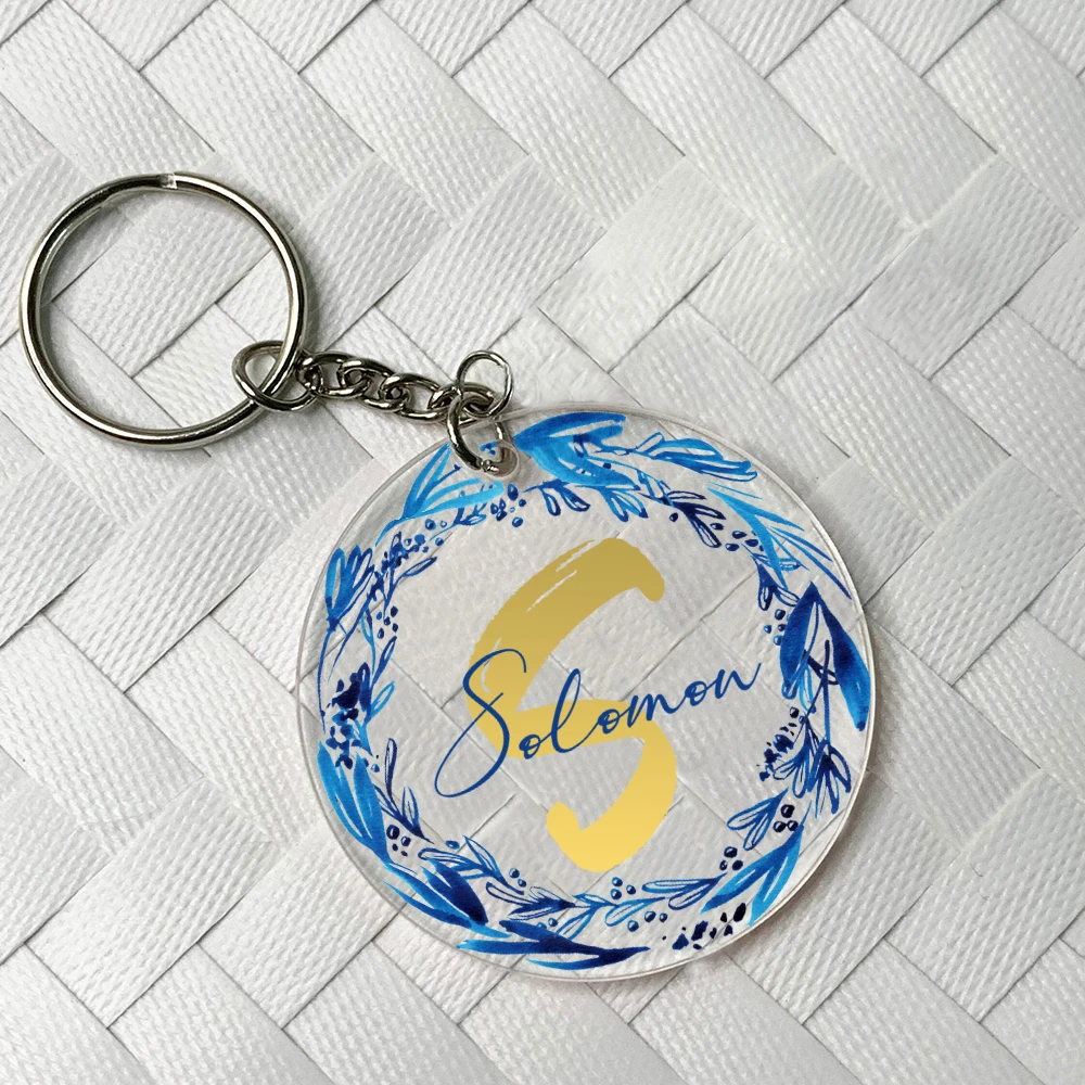 Personalized Custom Name Keychain Pendant Key Chain Acrylic Keyring Mobile Phone Bag Accessories Wedding Birthday Gifts for Men