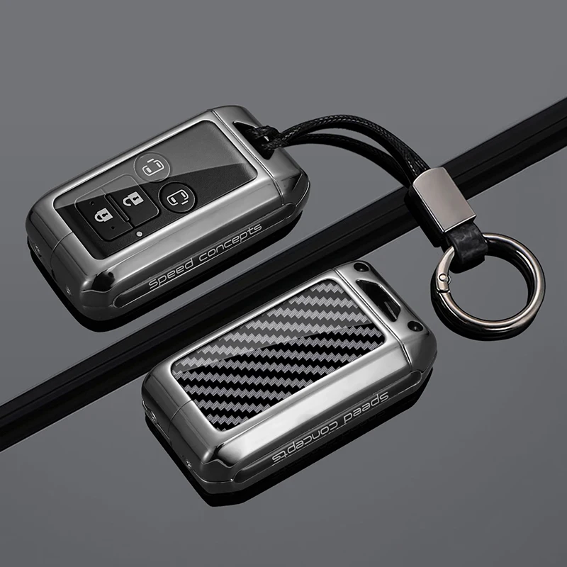 

Suitable Zinc Alloy Carbon Fiber Car Key Case Cover For For Suzuki Ertiga Swift 2017 Wagon R Japanese Monopoly Type 3C Keychain
