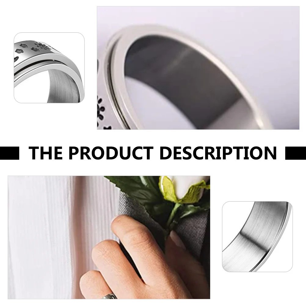 

Titanium Steel Rotatable Finger Ring Couple Ring Creative Jewelry Perfect Gift for Valentine's Birthday Christmas