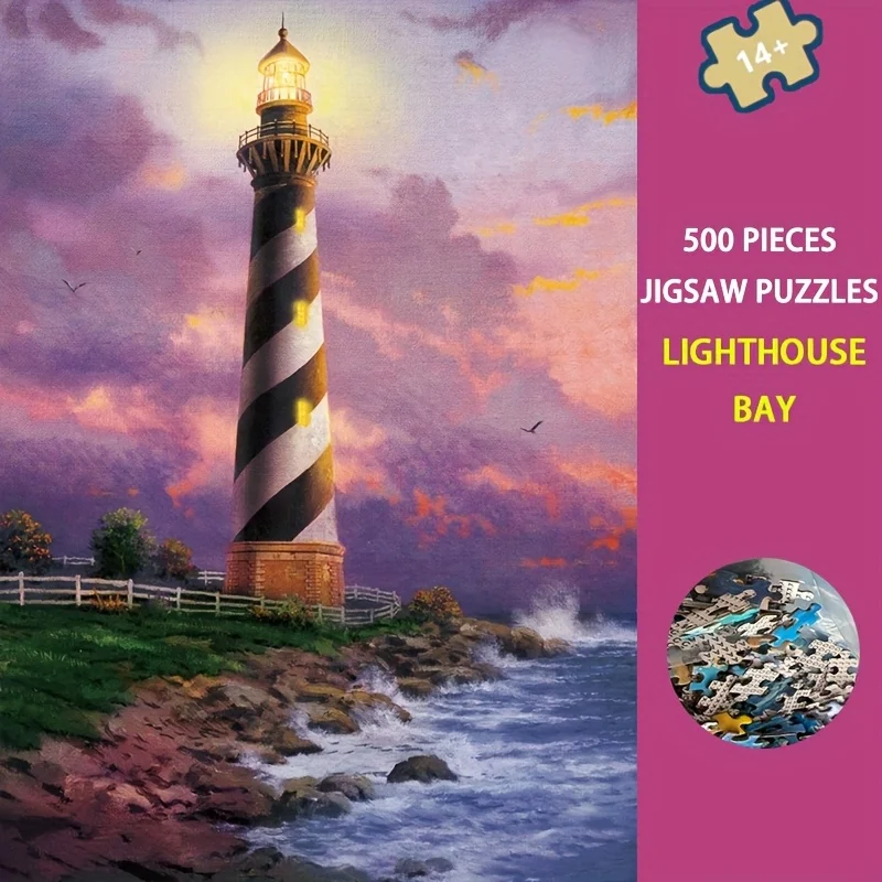 

Пазл Coastal Beacon для взрослых, популярный рождественский подарок, морской пейзаж, 500 деталей, 20,5x15 дюймов