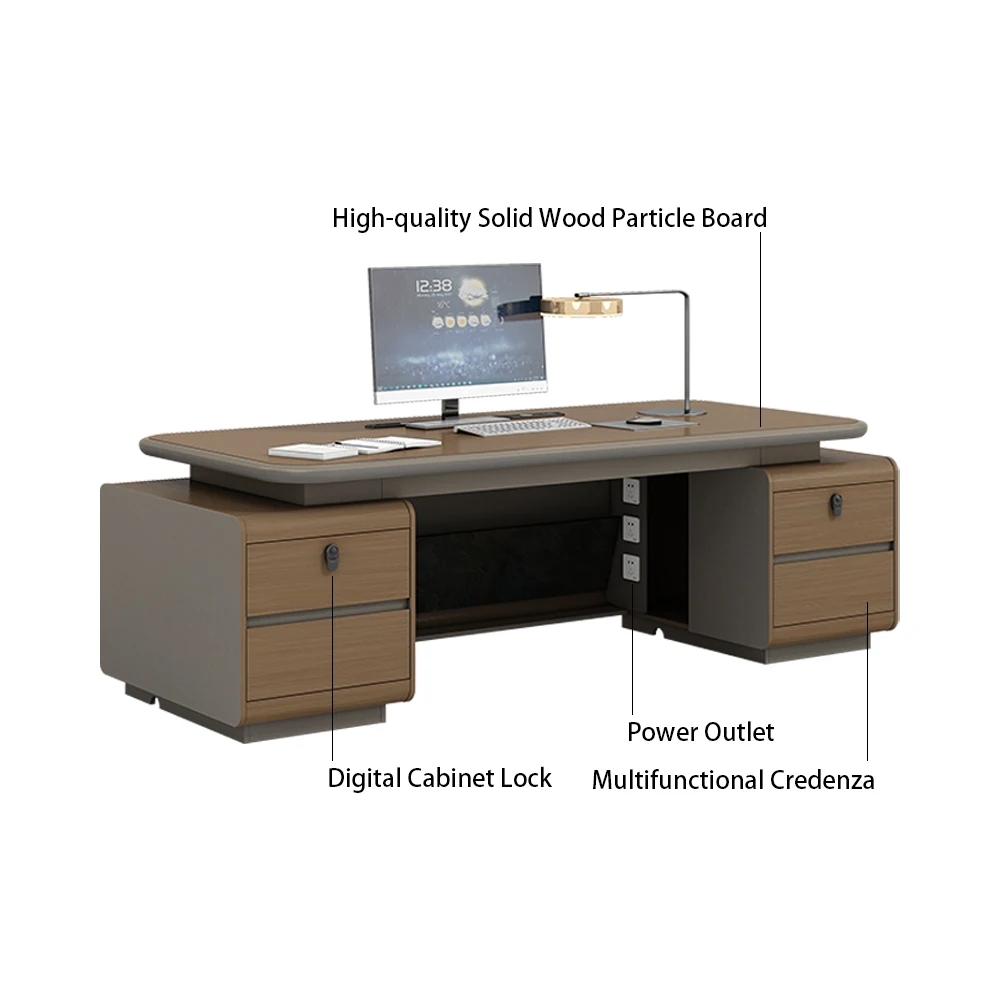High End Unique Classical Design Big Ceo Director Desk Adjustable Luxury Modern Boss Executive Office Table With Drawers