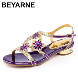 New Comfortable Crystal Sandals Women's High Heels Fashion Sexy Diamond Inlaid High-grade Beach Leather Shoes