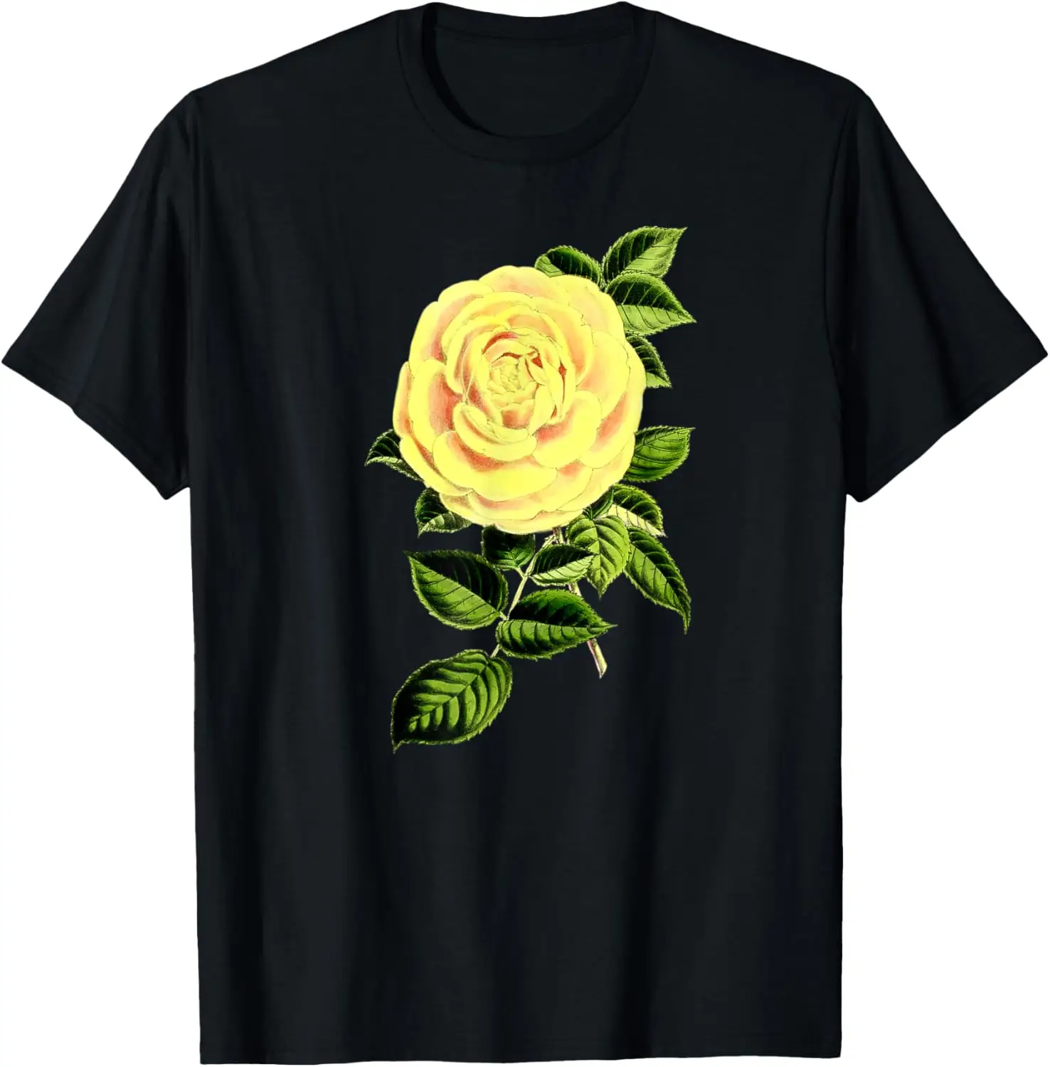 Yellow rose vintage botanical floral flower T-Shirt