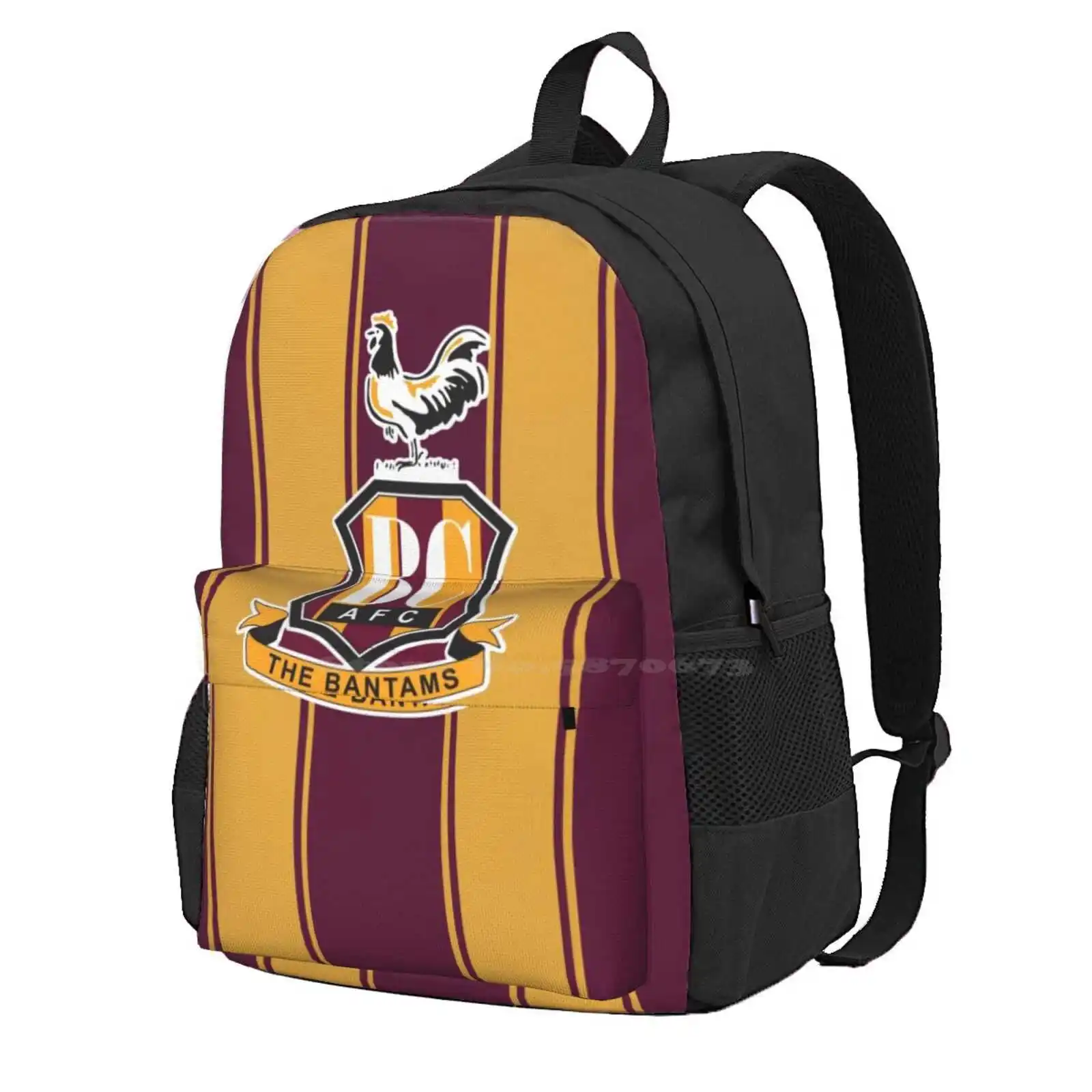 Bradford City Afc Hot Sale Schoolbag Backpack Fashion Bags Bradford City Afc Football Club English England Orange Red Two