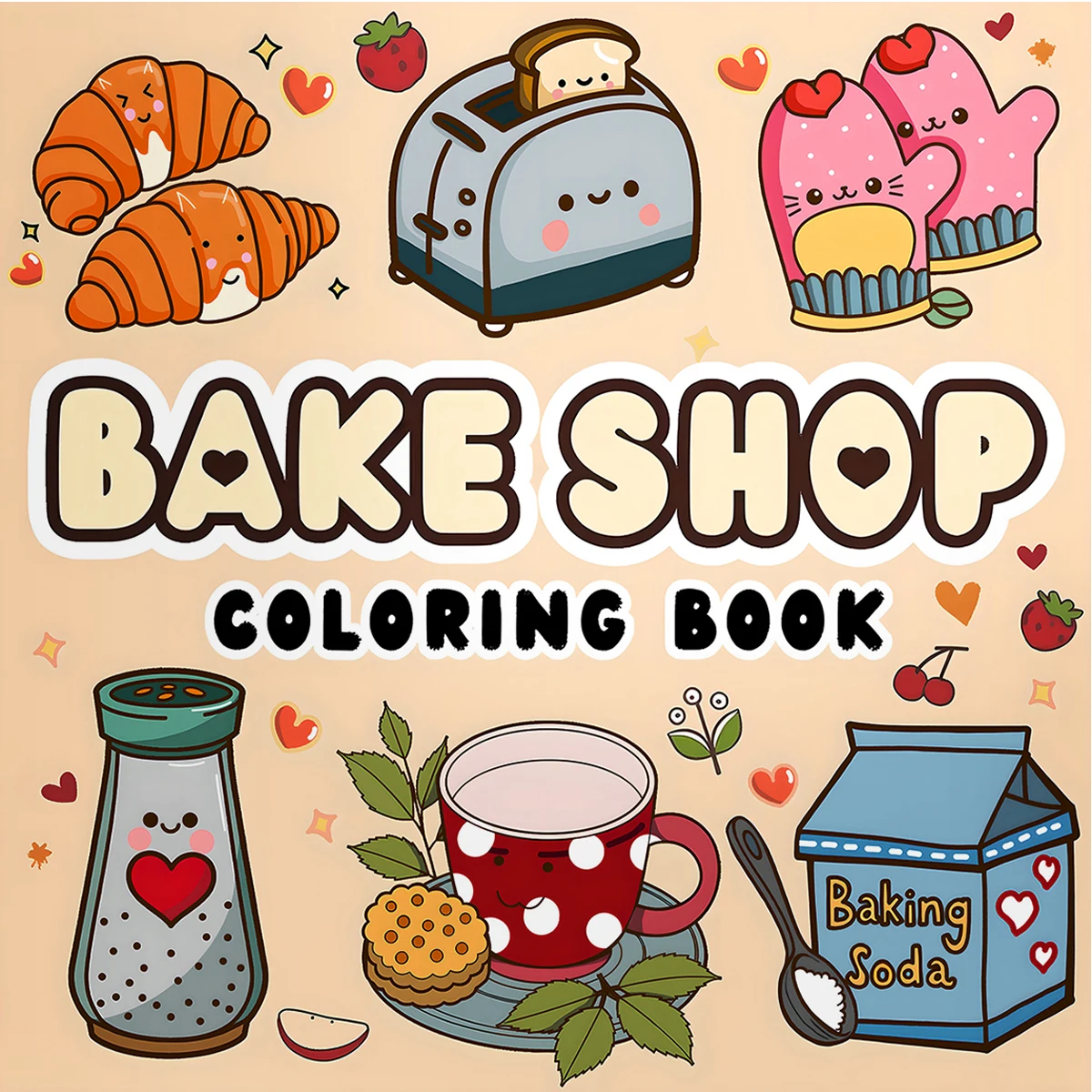 BAKE SHOP Bold-Easy Patterns Coloring Book for Adults And Teens, Cute Drawing Book Perfect Birthday Party Gift