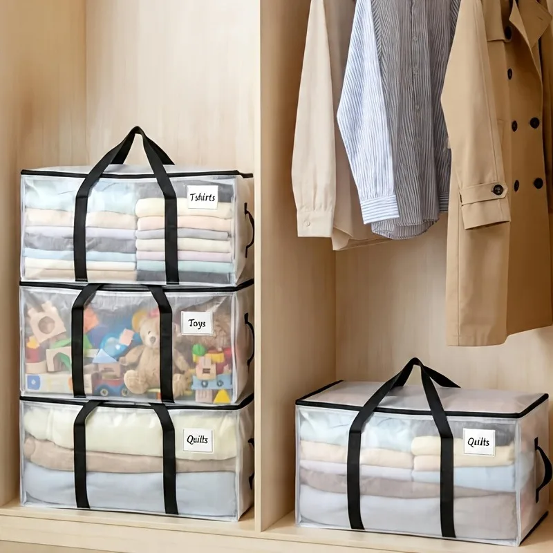 1PC Heavy Duty Foldable Moving Bag with Zipper And Handles Space Saving Storage Tote for Packing And Moving Supplies