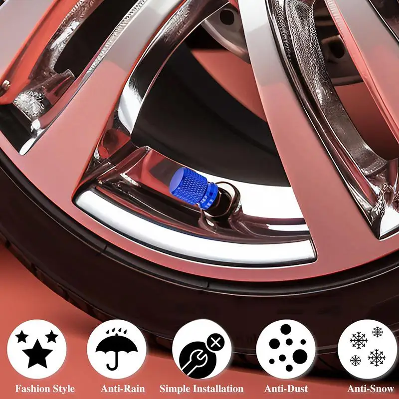 Universal Anodized Aluminum Tire Valve Stem Caps Wheel Valve Covers for Cars SUVs Bikes Trucks Motorcycles