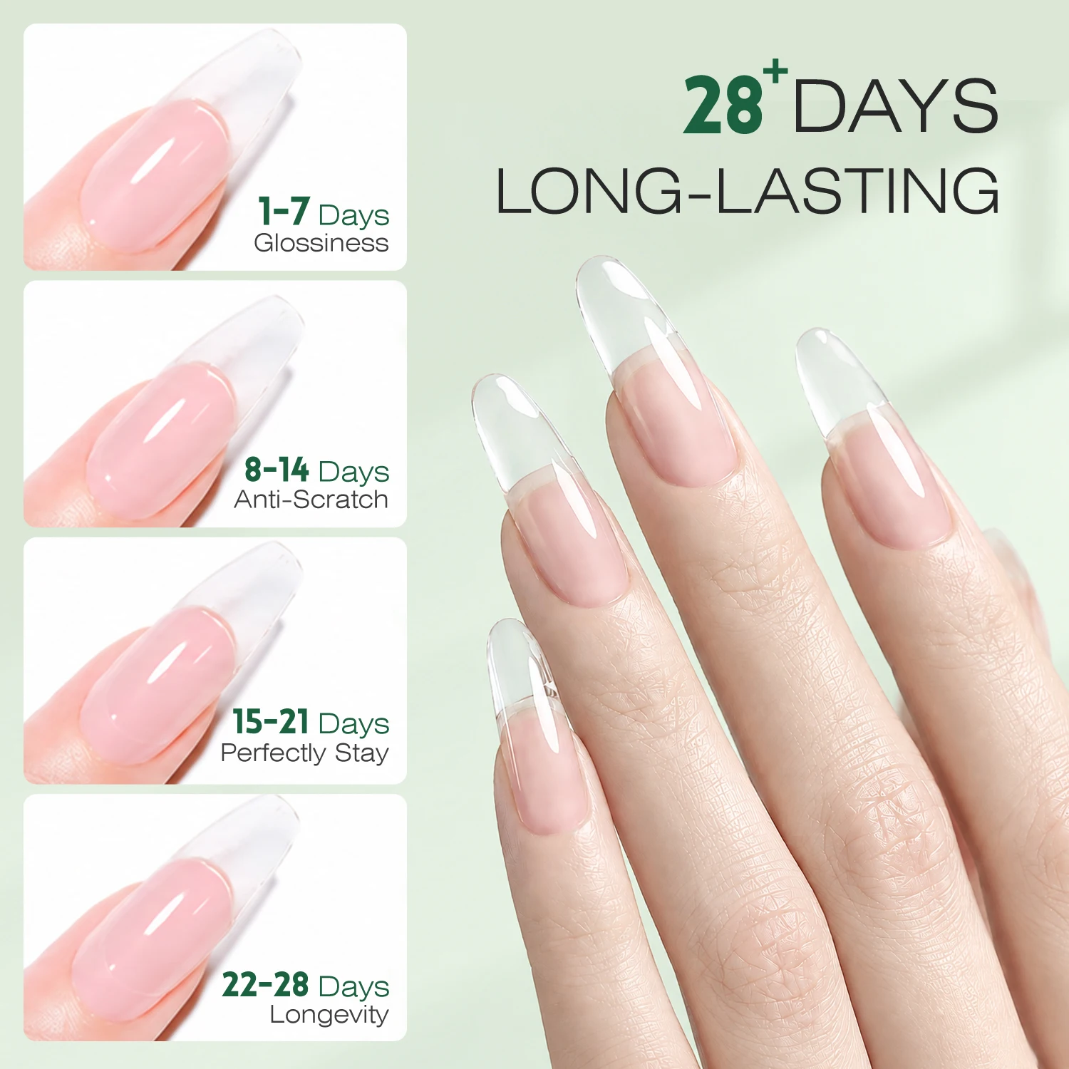 Nailpop Klares Polygel Nagelverlängerungsgel Anti-Sagging Schnellformendes Acrygel Nicht Vergilbend für UV LED Nagelkunst Salon – Detail 2