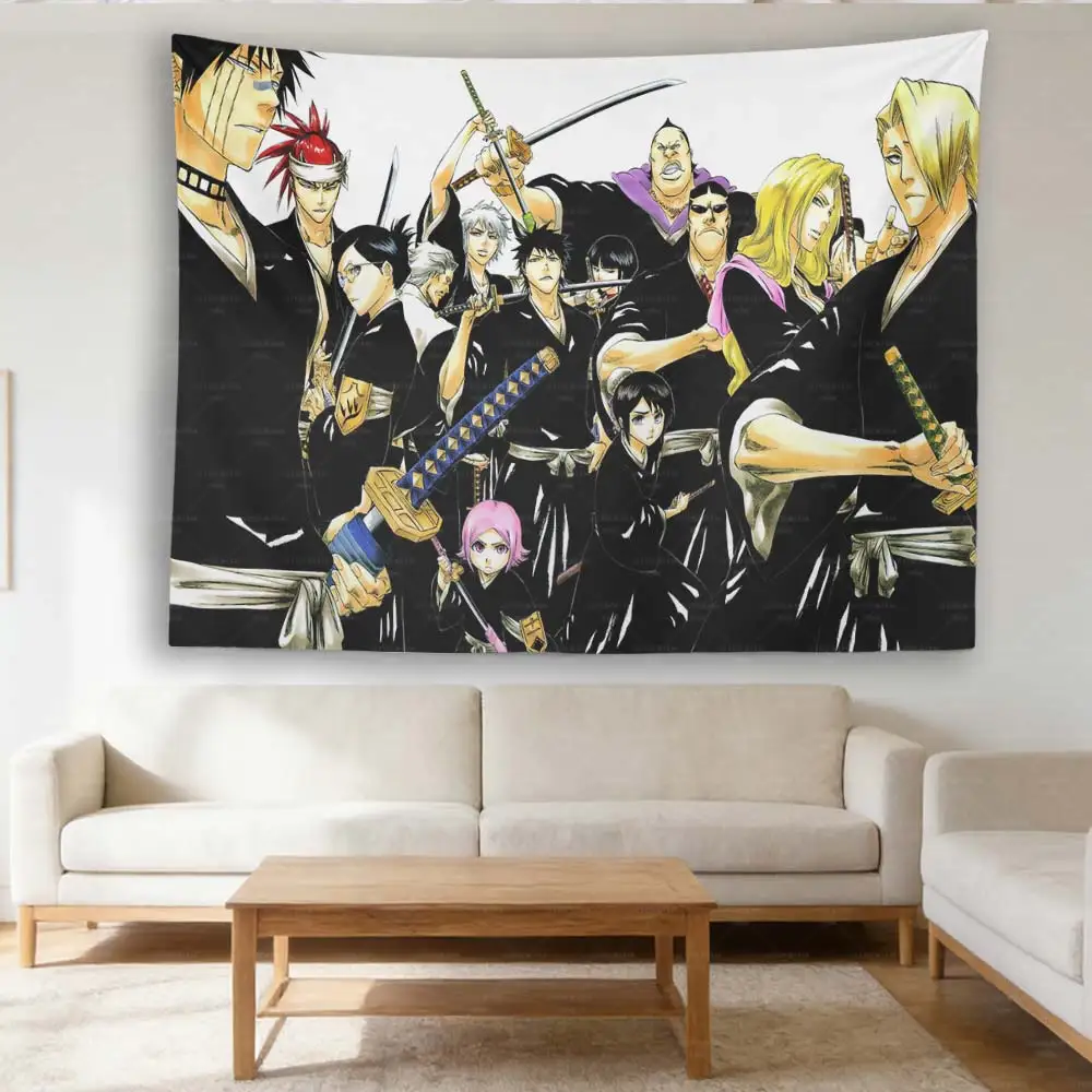 Bleach Anime Wandteppich Ichigo K-Kurosaki Wandbehang Ästhetische Schlafzimmer-Wohnheim-Manga-Dekoration – Detail 2
