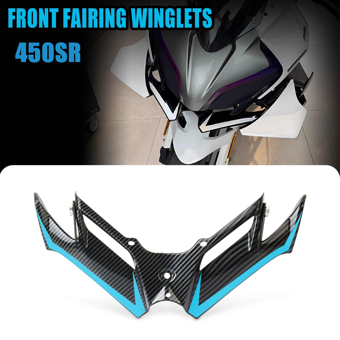 

Motorcycle Front Fairing Winglets Aerodynamic Wing Shell Cover Protection Guards Kit For 450SR 450 SR 2024