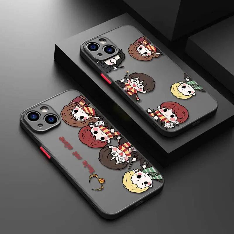 Clear Matte Phone Case For Apple iPhone 15 14 13 12 11 Pro Max 13 12 Mini XS XR X 7 8 6 6S Plus Cartoon Magic Boy Harrys Cover