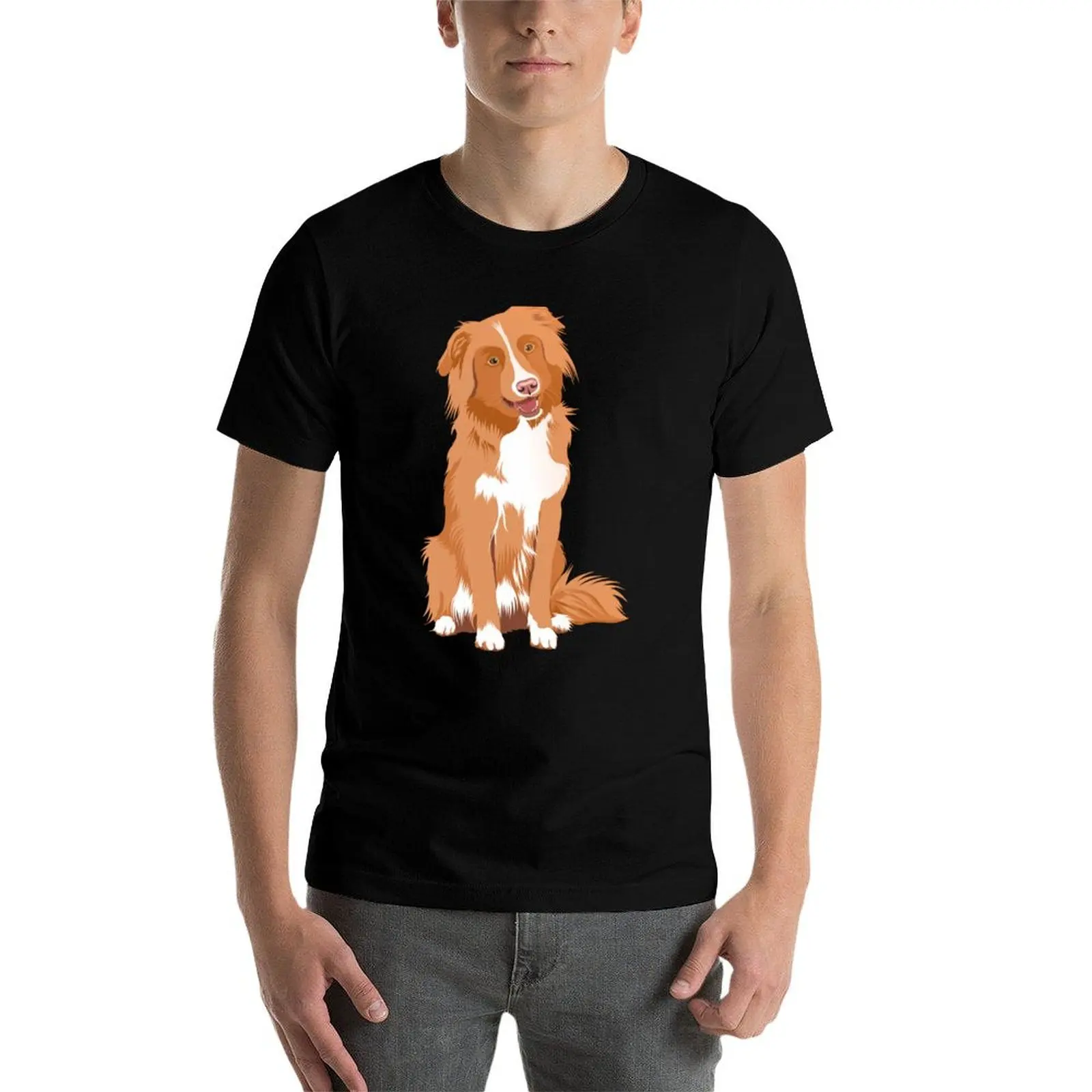 

Nova Scotia Duck Tolling Retriever Sit Vector Art T-Shirt man t shirt heavy cotton essential t shirt T-Shirt