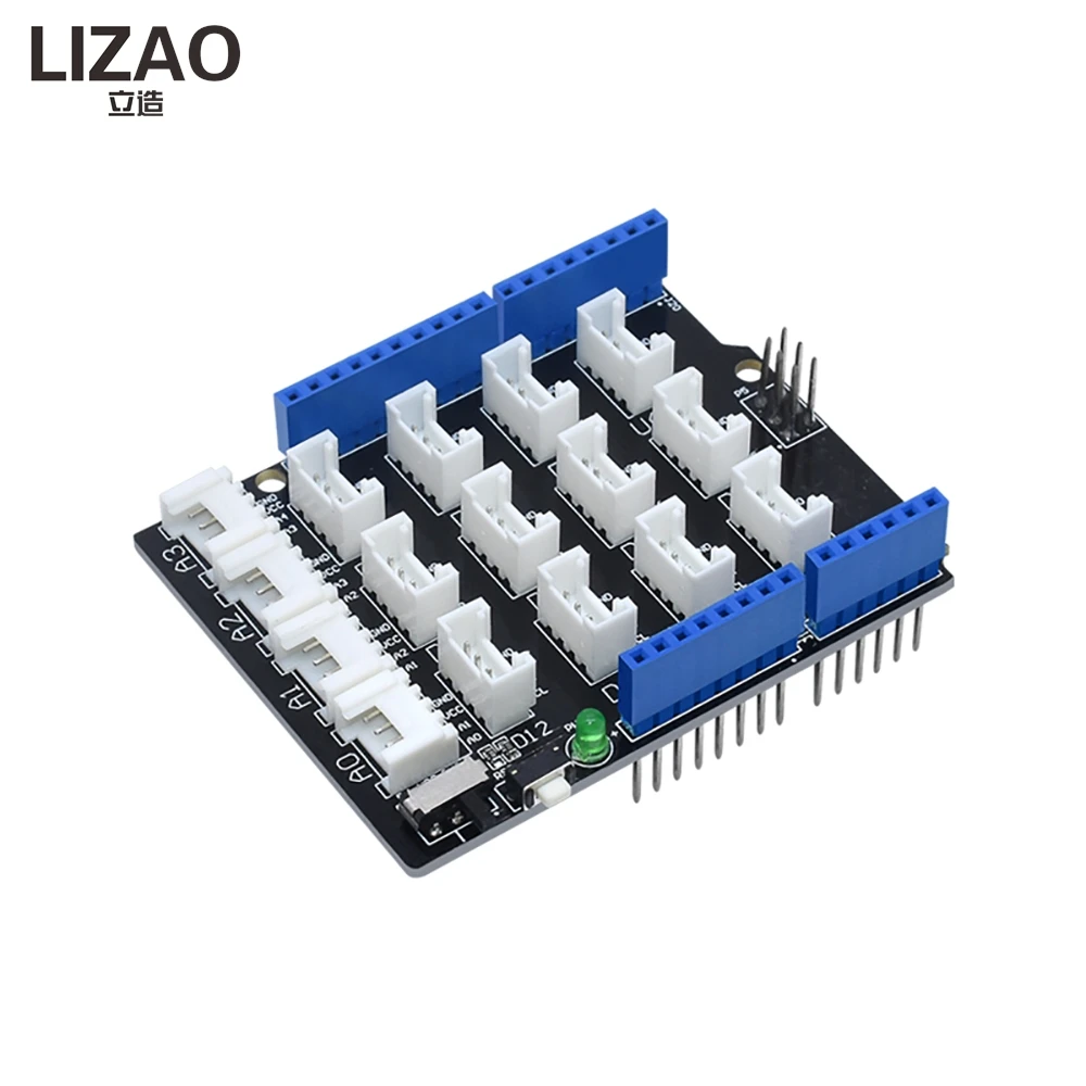 Módulo LIZAO Base Shield V2 Grove, Placa de Expansión Compatible con Arduino con 8 Interfaces Digitales/4 Analógicas/4 I2C