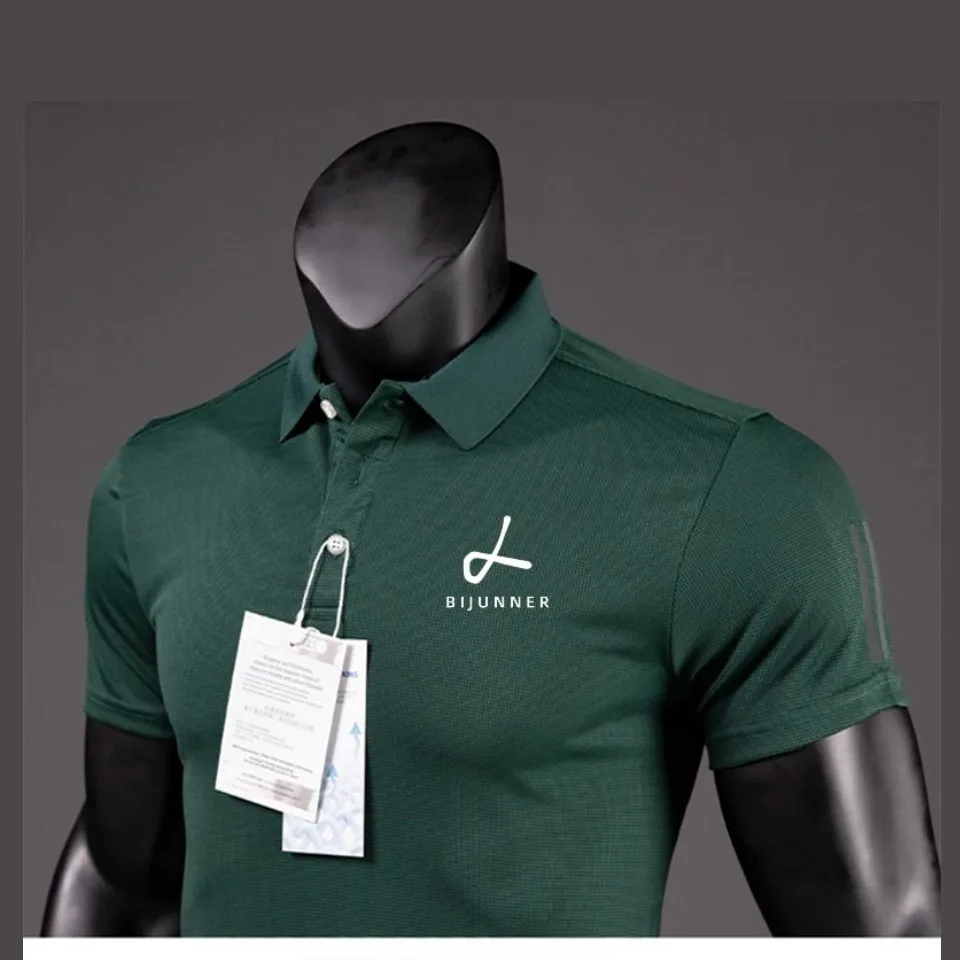 2023 New Brand Golf Shirts Casual Polo Shirts Short Sleeve Breathable Sportswear Quick-Drying Lapel T Shirts Summer