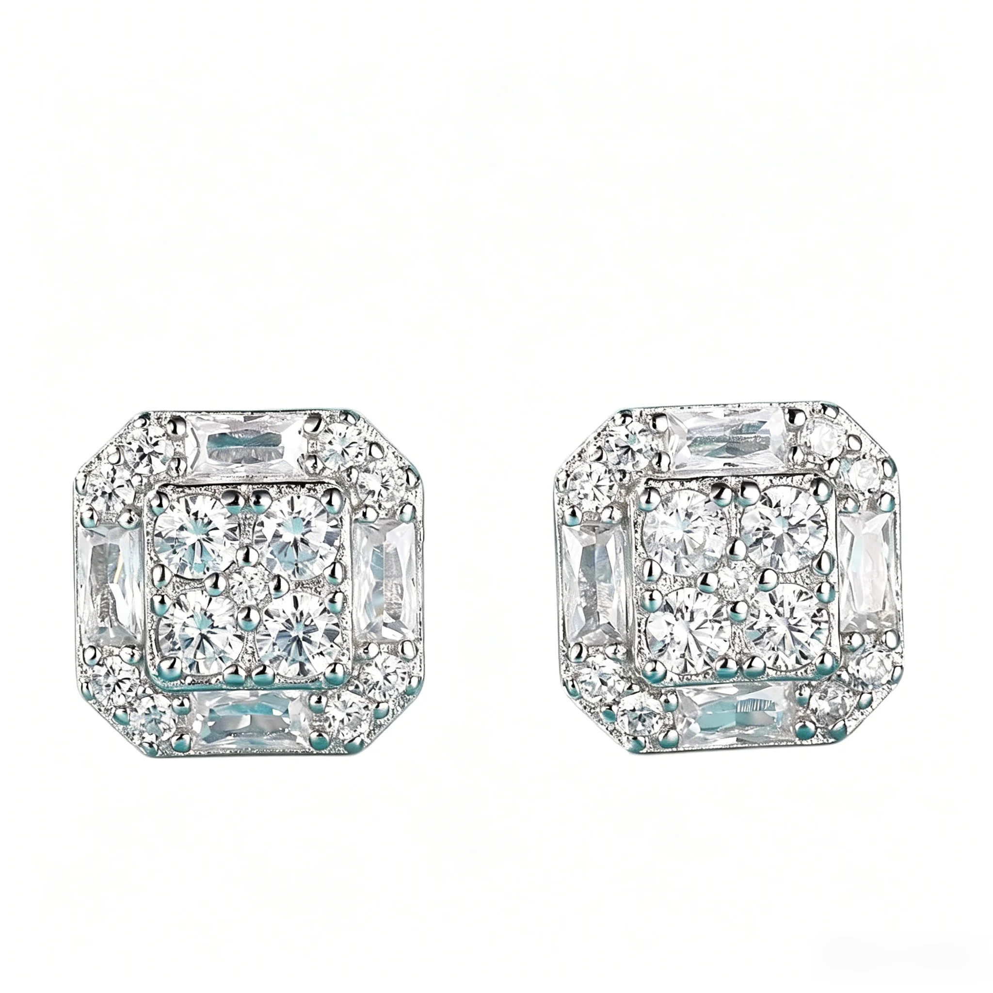 

Octagonal Earrings Moissanite Stud Earring for Women S925 Silver Earrings with Gra Cerificate New 2025
