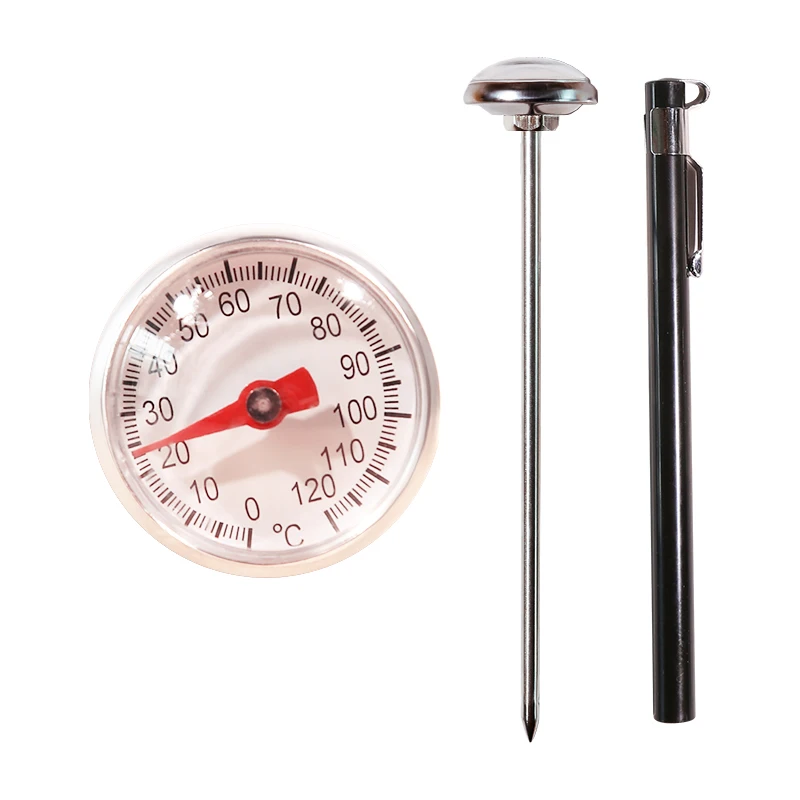 Coffee Thermometer 0 to100℃ Dial Thermometer for Coffee Pot Milk Frothing Jug Professional Cafe Temperature Measuring Tool