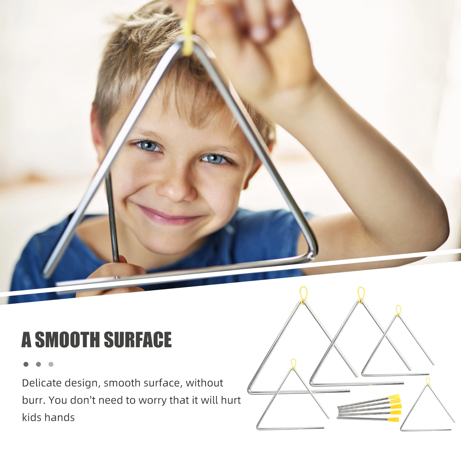 

Triangle Music Percussion Instruments Kids, Durable Instrument With Striker, Lightweight Educational Gift Set For