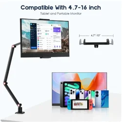 Home Portable Rotating Long Arm Display Stand Desktop Bedside Tablet Folding Lazy Person 16 Inch VESA Hanging Type