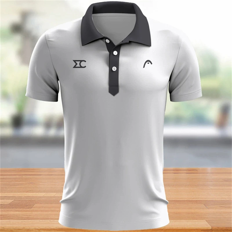 Men\'s Polo T Shirt Fashion Simplicity Style Outdoor Run Fitness Tennis Training Clothing Summer Loose Short Sleeve Top Golf Wear