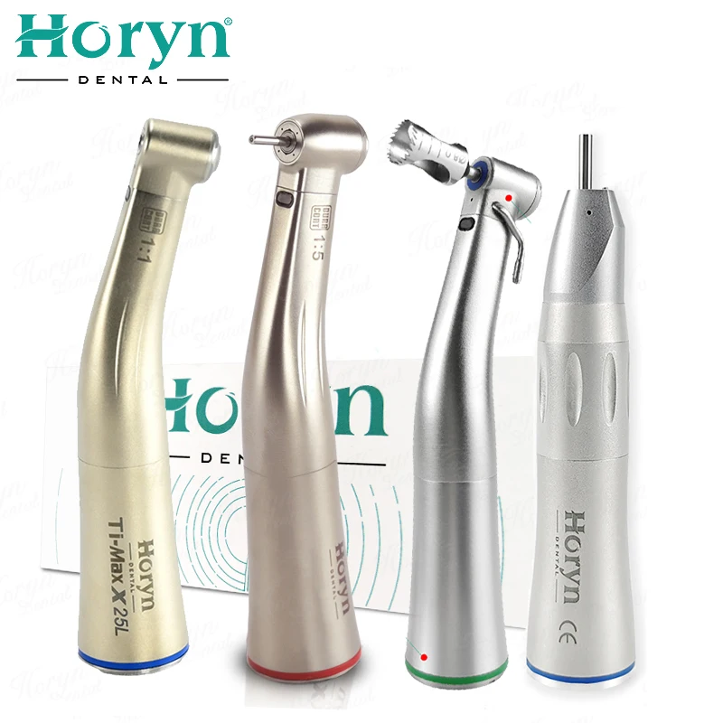 

Dental 1:1 1:5 High Speed Handpiece with LED Light Spray Air On/Off Switch Contra Angle for Ti Max X95L Precision Dentistry