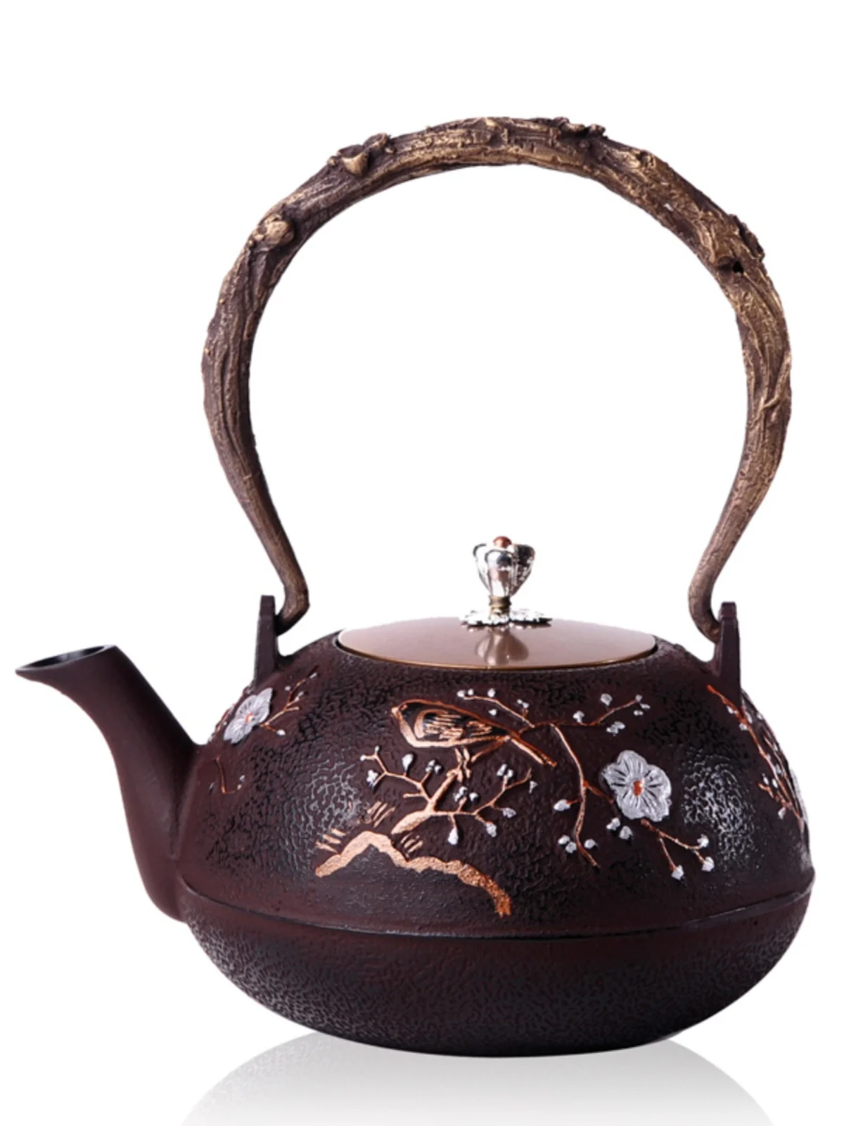 Happy eyebrows cast iron pot Japanese craft boil water teapot boil teapot burn old iron pot Kung Fu tea set