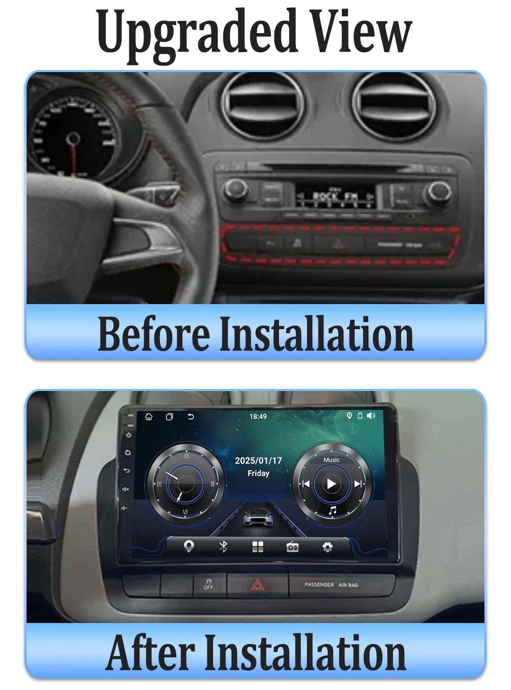 Car Radio For Seat Ibiza 2012 - 2015 Android 14 Car Multimedia Video Player GPS 4G Wifi CarPlay Auto Wireless Stereo No 2Din