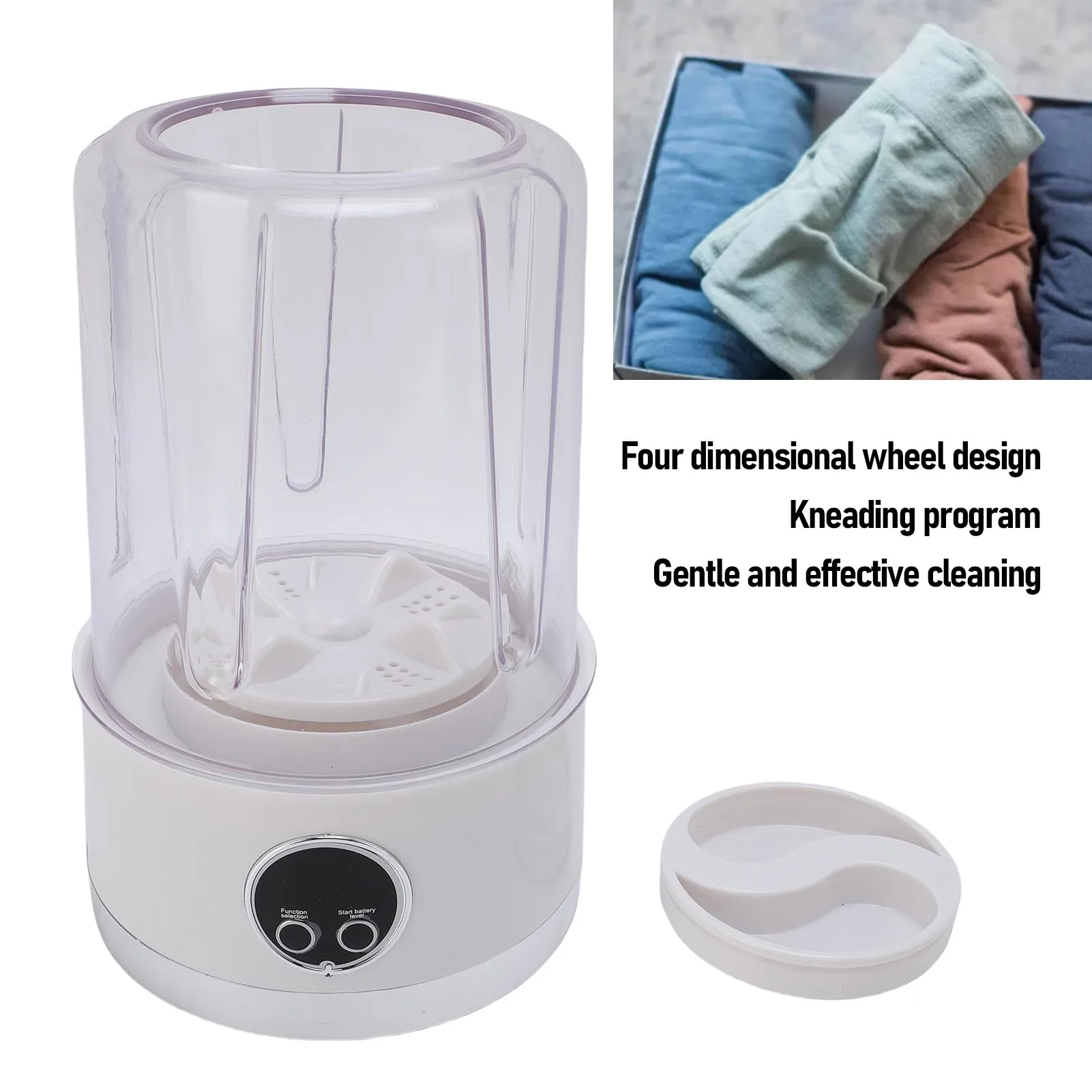 1L Portable Underwear Washing Machine Cordless Rechargeable Automatic Underwear Washer for Socks