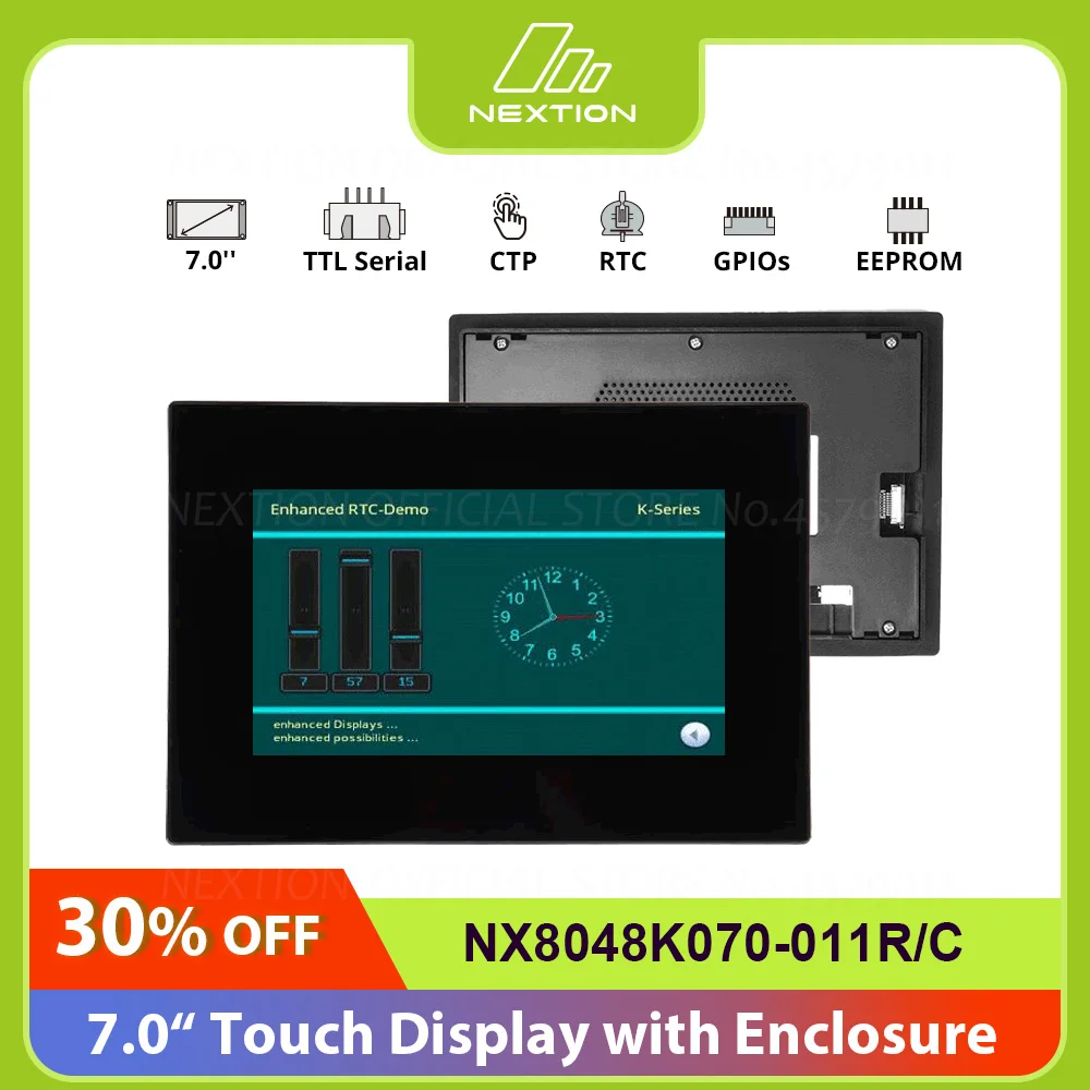 NEXTION Enhanced NX8048K070-011C/R Capacitive/Resistive HMI Touch Display Full-color Screen LCD Module With Enclosure TTL Serial