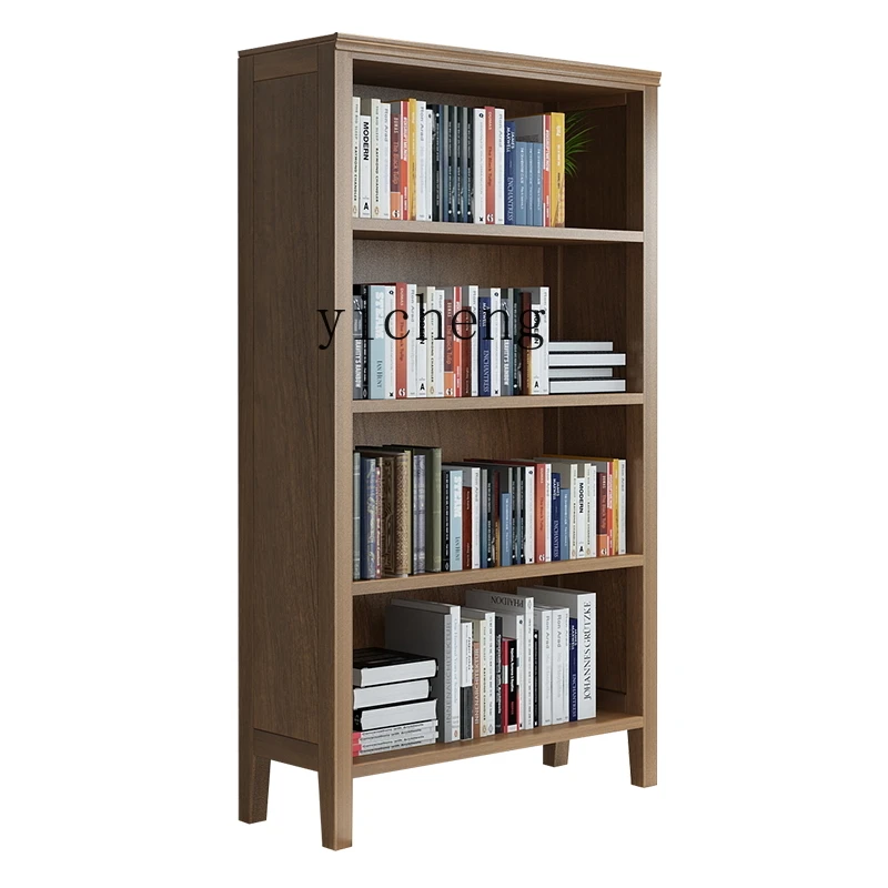 Zz solid wood bookshelf floor-to-ceiling simple all-solid wood bookcase multi-layer storage children's storage shelf