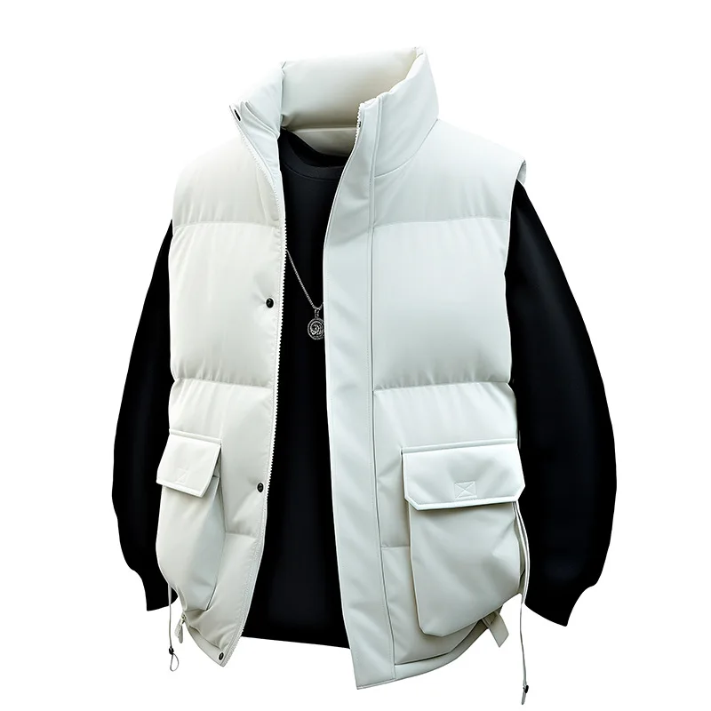 

Men's Cotton-Padded Waistcoat with Large Capacity 3D Pockets Outdoor Sports Jacket Men's Coat for Active Wear