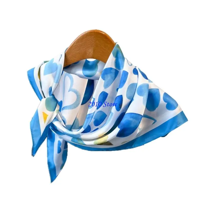 F3MF Foulard ฮิญาบผ้าพันคอคอหัวใจพิมพ์ผ้าเช็ดหน้าใช้ขนาดใหญ่สำหรับเดินทางกลางแจ้งและกีฬาชุดลำลอง