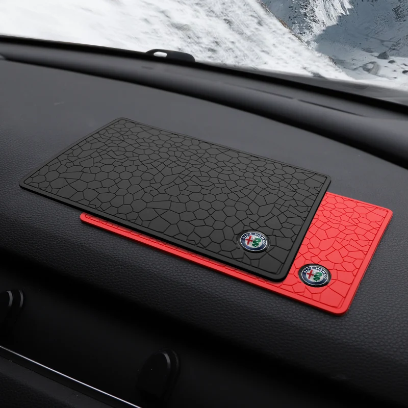 PVC Car Non Slip Mat Dashboard Phone Anti Slip Gel Pad For Alfa Romeo 156 159 147 4C 8C 166 Giulia Giulietta Mito Stelvio Spider