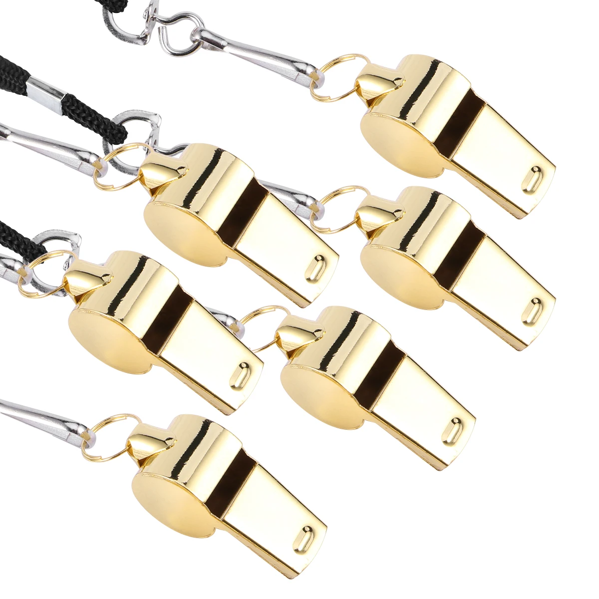 

6 PCS Outdoor Whistle Gym Emergency Survival Stainless Steel Loud Metal Lightweight