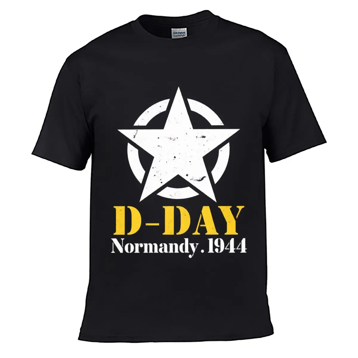 D Day Normandy 1944 Star Historical Tribute Design Men Summer T-shirt Top