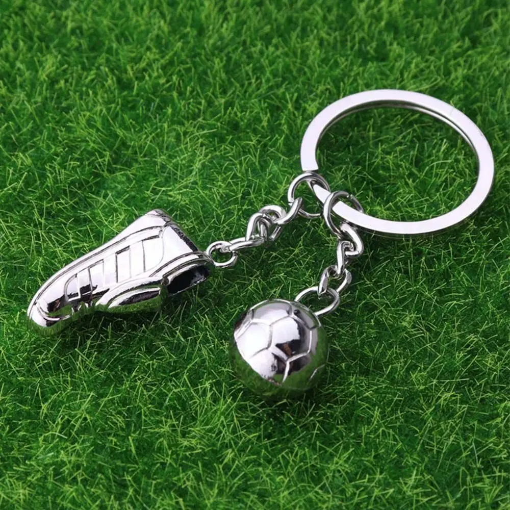 Metal Car Pendant Keyring Jewelry Football Souvenir Ornaments Key Chain Football Shoes Keychain Qatar Keyring Key Rings