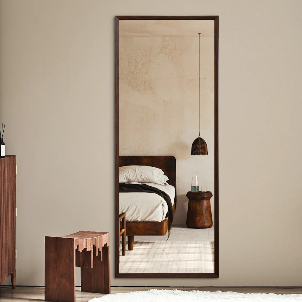 

New Chinese solid wood high-end full-body household floor-to-ceiling large wall-mounted retro dressing fitting mir