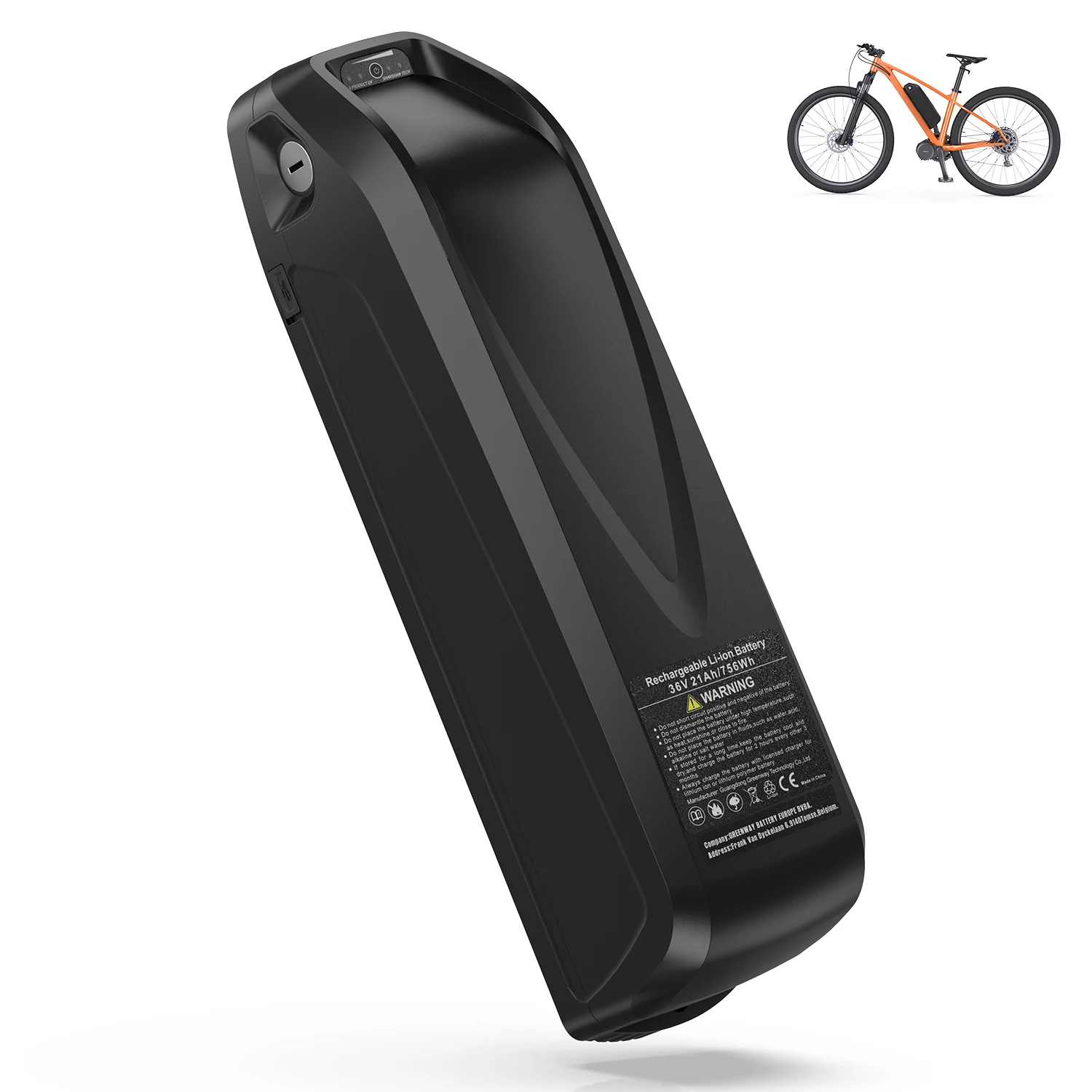 Batteria eBike originale 48V 52V 36V Hailong 30A BMS batteria al litio Downtube per bicicletta elettrica per motore 1000W 750W 500W 250W